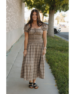 Celia Plaid Puff Sleeve Dress