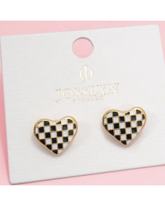 Checker Heart Earrings