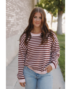 Mira Stripe Button Sweater